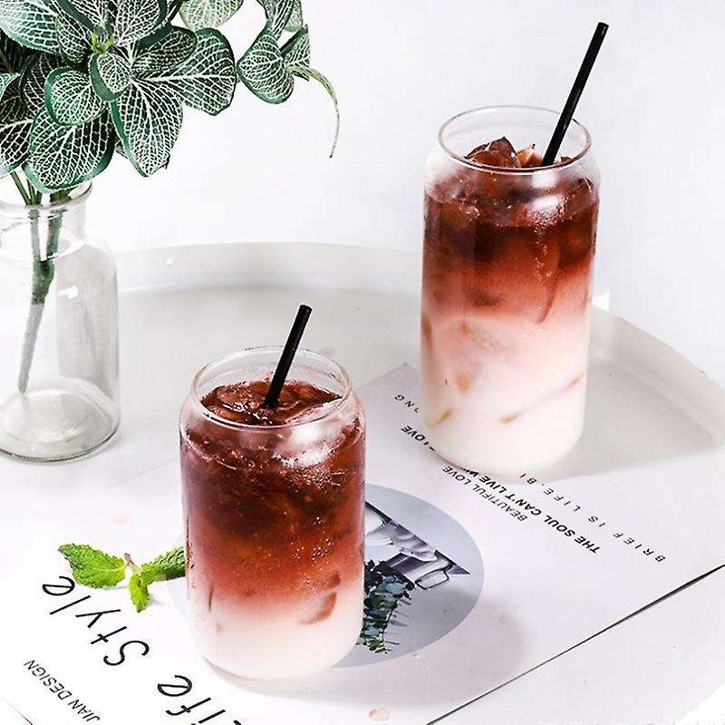 4 Pack Can Shape Glass Fashion Water Milk Simple Cup Beer Glass Shake Glass Dessert Cup Cola Mug, 4