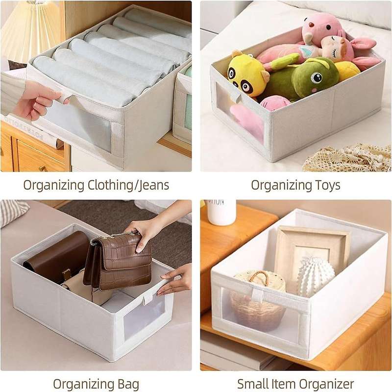 4 Pack Closet Organizers and Storage,foldable Closet Organizer Bins with Clear Window for Organizing