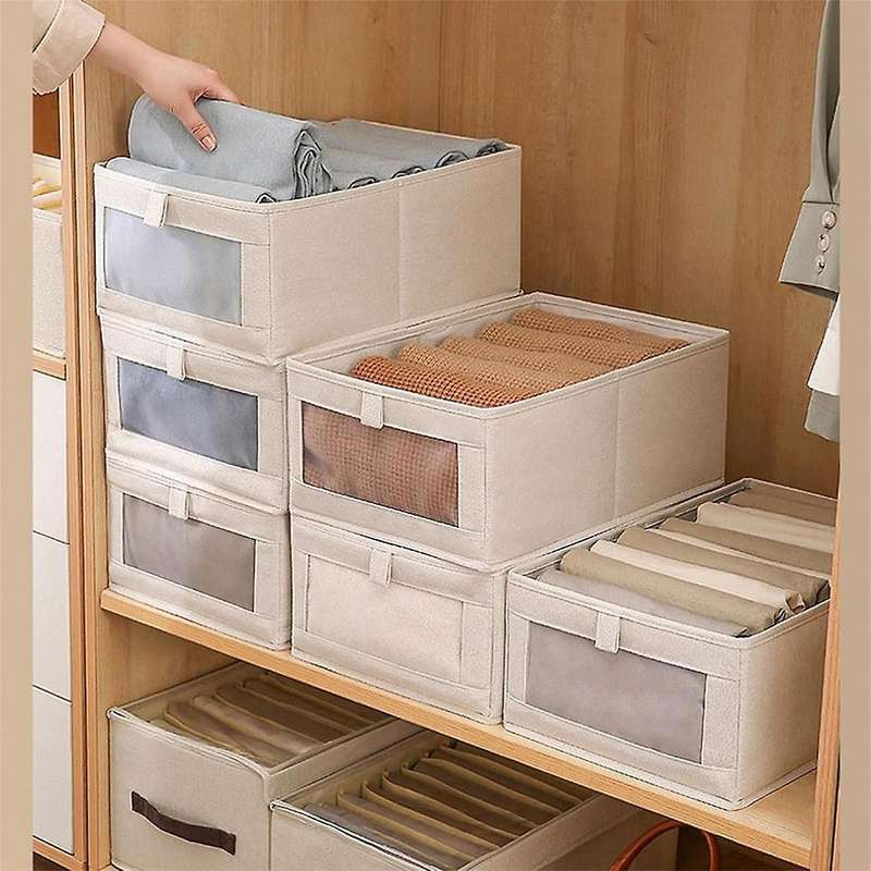 4 Pack Closet Organizers and Storage,foldable Closet Organizer Bins with Clear Window for Organizing