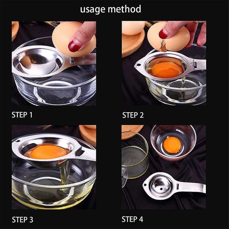 4 Pack Egg Separator, Stainless Steel Egg Yolk Separator, for Cooking, Baking Cake, Mayonnaise