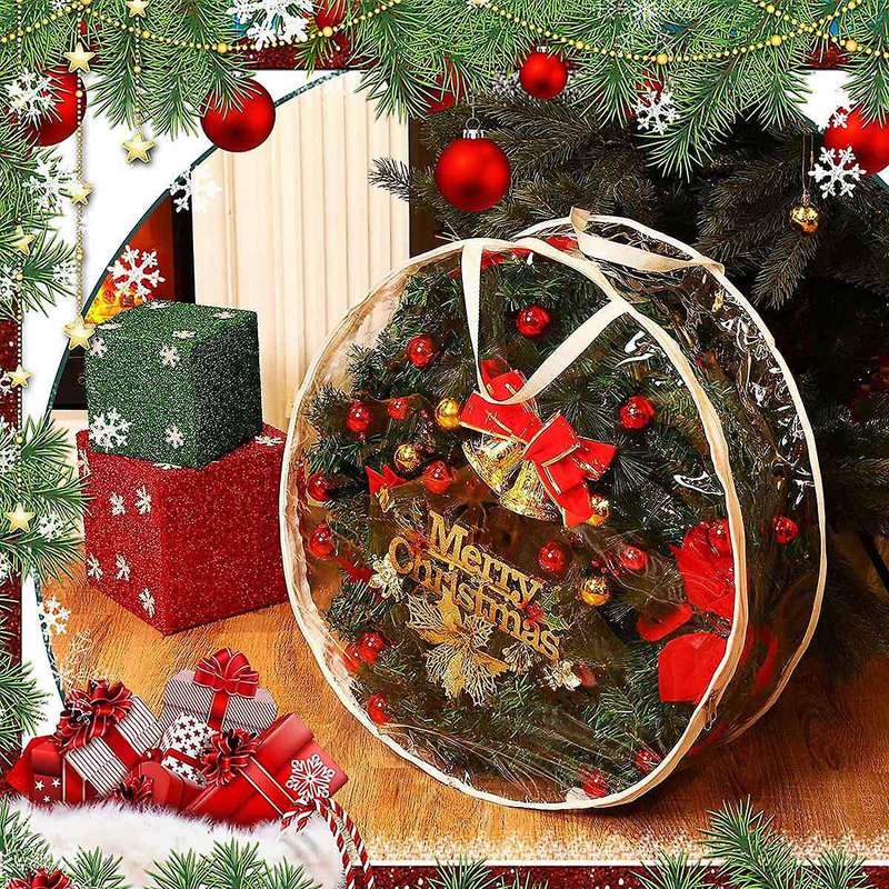 4 Pack Christmas Wreath Storage Container 30 Inch,Artificial Wreath Storage,Holiday Wreath Storage B