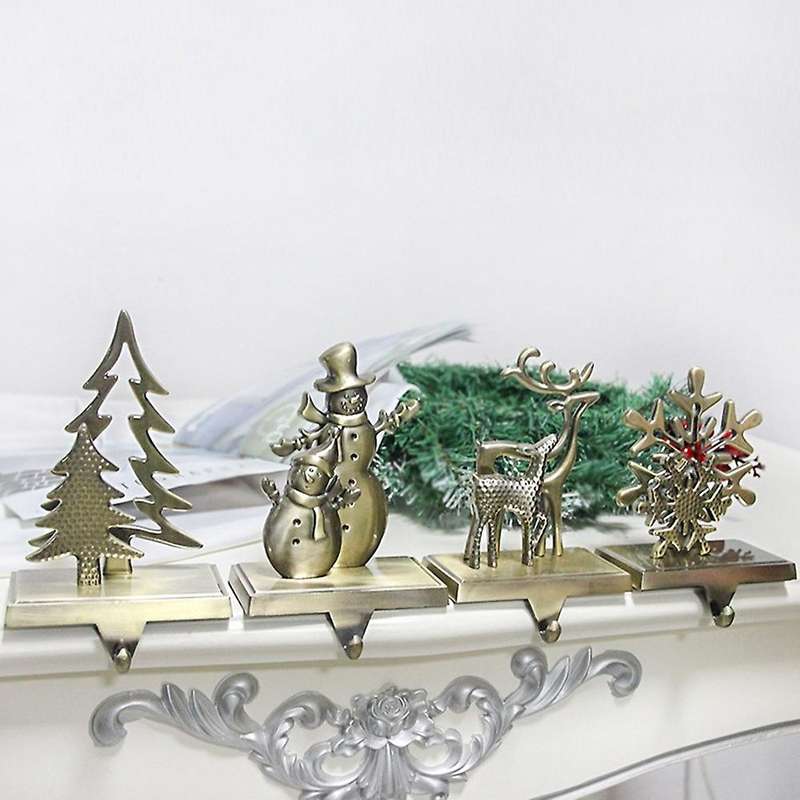 4 Pack Christmas Stocking Holder, Clip Stocking Holder,Christmas Stocking Holders for Fireplace