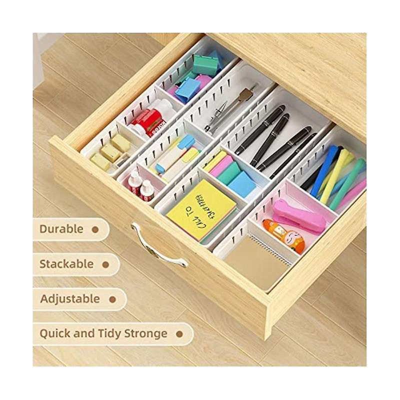 4 Pack Desk Drawer Organizer Trays, Plastic Office Drawer Organizer Set Makeup Organizer Storage Di