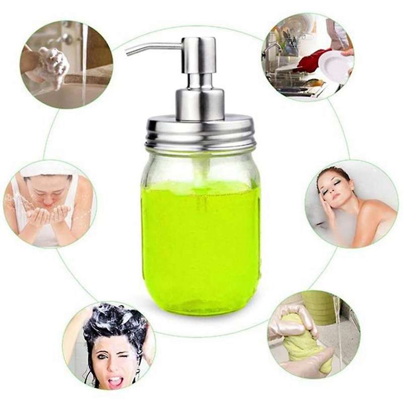 4 Pack Jar Soap Dispenser Lids with Pumps,lotion Soap Dispenser Lids for 16oz Regular Mouth Jar Dec