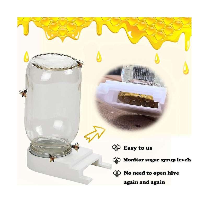 4 Pack Front Bee Entrance Feeders Plastic Feeders for Beekeeping Supplies