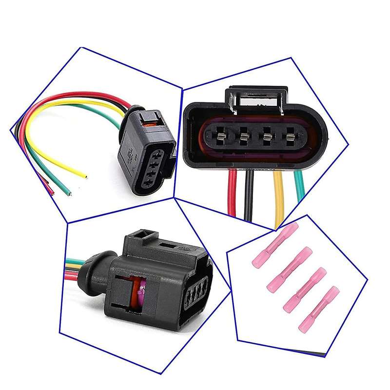4 Pack Ignition Coil Connector Plug Harness for A4 1.8T, 2.0T, 2.5L, 3.2L, 4.2L Ignition Coil Harnes