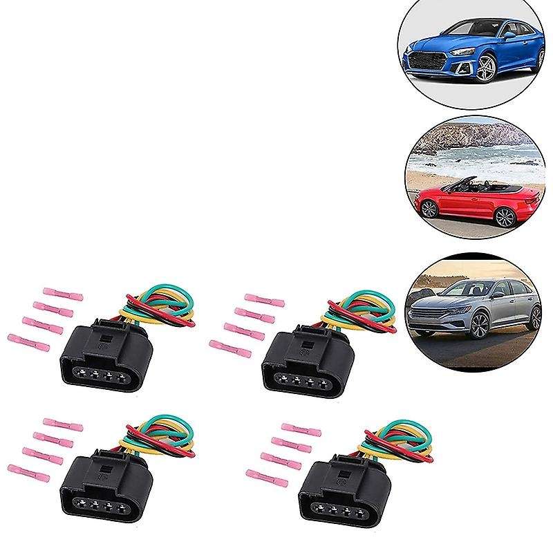4 Pack Ignition Coil Connector Plug Harness for A4 1.8T, 2.0T, 2.5L, 3.2L, 4.2L Ignition Coil Harnes