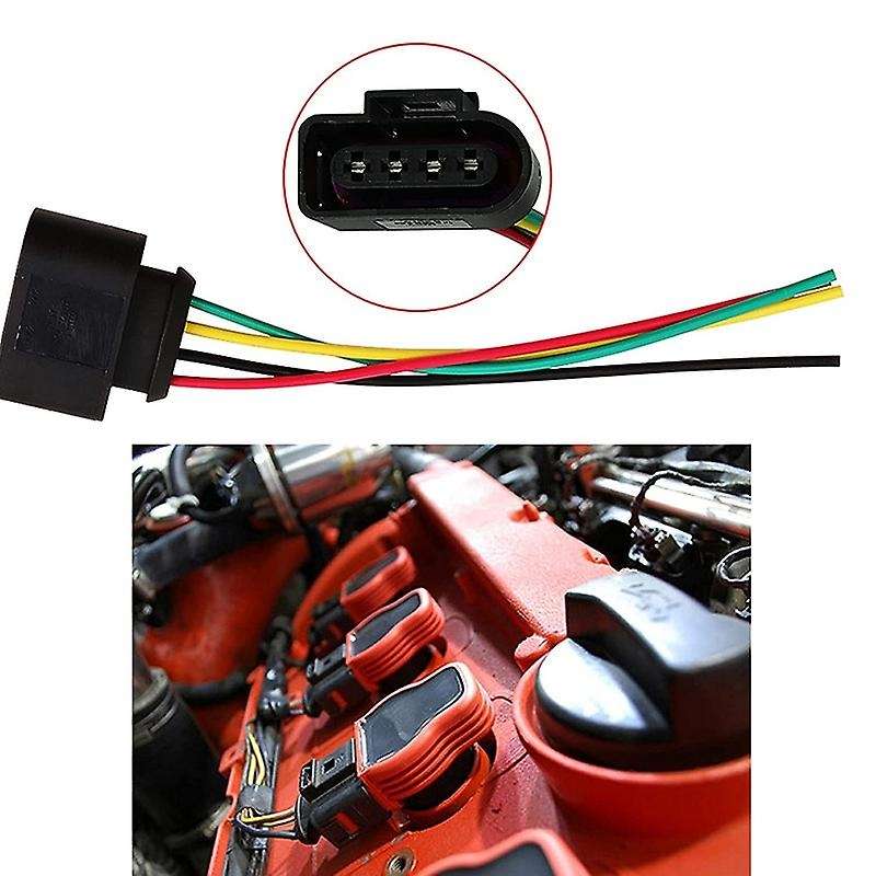 4 Pack Ignition Coil Connector Plug Harness for A4 1.8T, 2.0T, 2.5L, 3.2L, 4.2L Ignition Coil Harnes