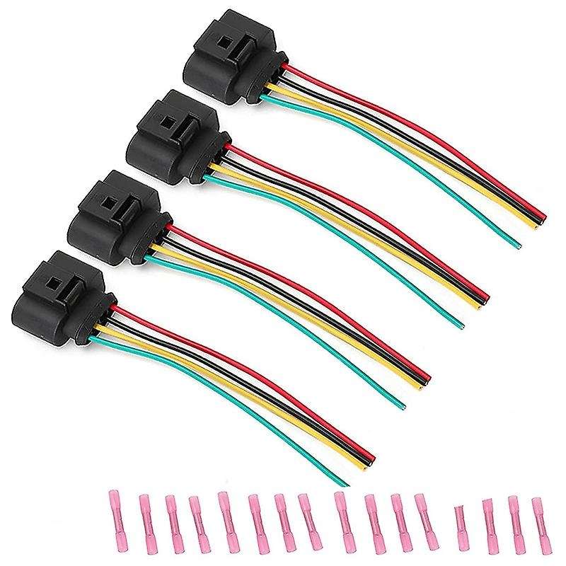 4 Pack Ignition Coil Connector Plug Harness for A4 1.8T, 2.0T, 2.5L, 3.2L, 4.2L Ignition Coil Harnes