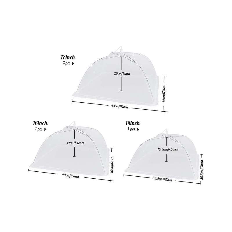4 Pack Mesh Food Cover -14 Inch/16 Inch /17 Inch Pop-up Food Cover Tent Reusable&collapsible Food N