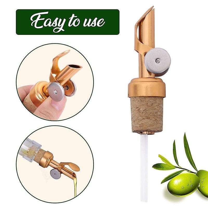 4 Pack Olive Oil Spout with Cork Oil Spout Liquor Pourers Olive Oil and Vinegar Stopper for Kitchen