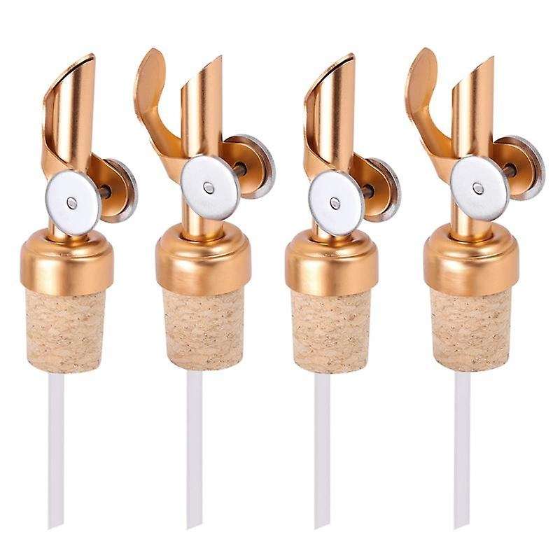 4 Pack Olive Oil Spout with Cork Oil Spout Liquor Pourers Olive Oil and Vinegar Stopper for Kitchen