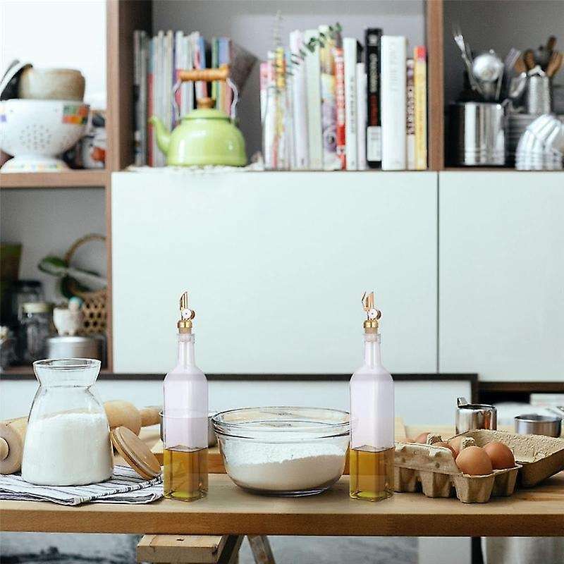 4 Pack Olive Oil Spout with Cork Oil Spout Liquor Pourers Olive Oil and Vinegar Stopper for Kitchen