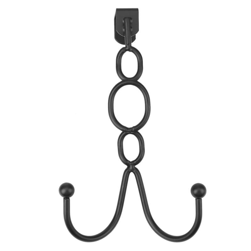 4 Pack over the Door Hook Black over Door Towels Hooks Heavy Duty over Door Double Hooks for Hangin