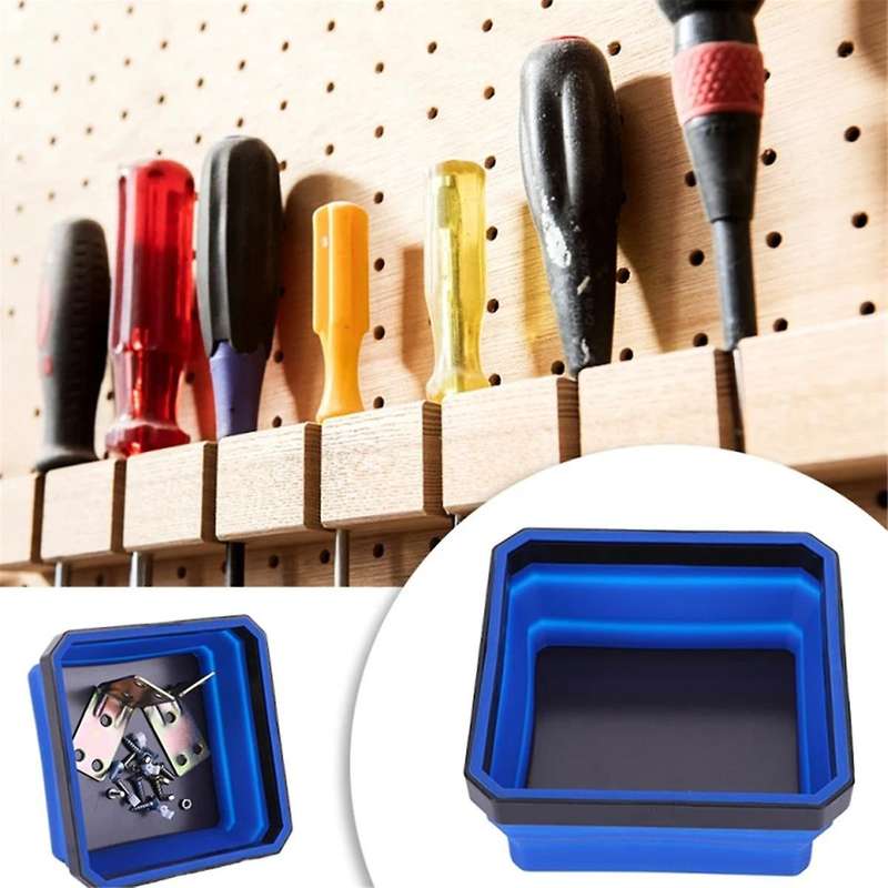 4 Pack -Magnetic Screw Tray Silicone Screw Bowl Tool Part Storage Box Plumber Carpenter Tool Organiz