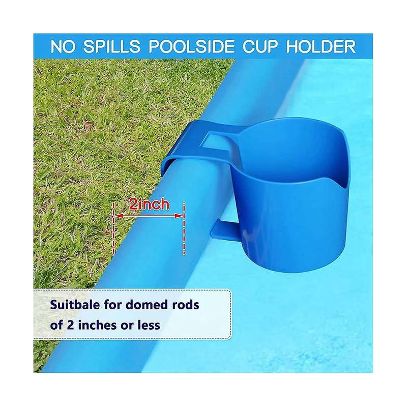 4 Pack Poolside Cup Holder for Above Ground Swimming Pool,pool Cup Holder for Drinks Fit 2 Inch Or