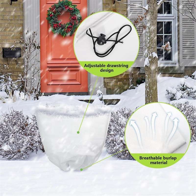 4 Pack Reusable Plant Covers Freeze Protection,winter Plant Cover Bags with Zipper/drawstring
