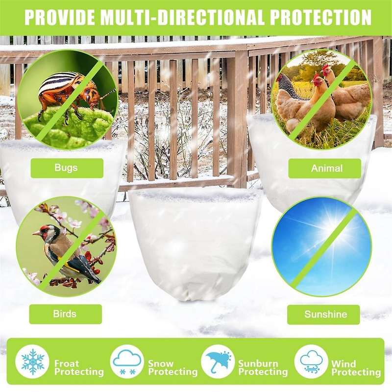 4 Pack Reusable Plant Covers Freeze Protection,winter Plant Cover Bags with Zipper/drawstring