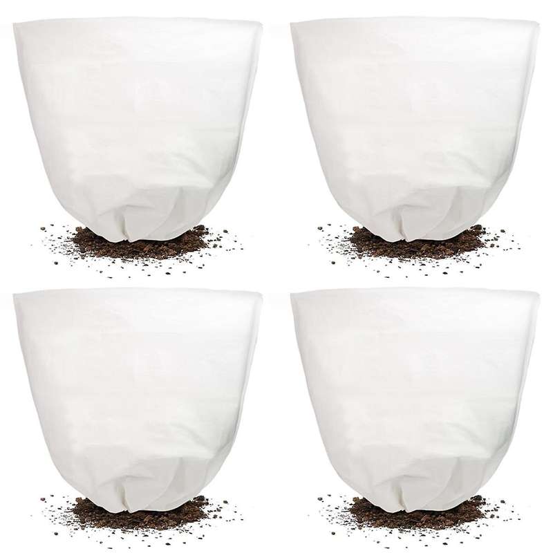 4 Pack Reusable Plant Covers Freeze Protection,winter Plant Cover Bags with Zipper/drawstring