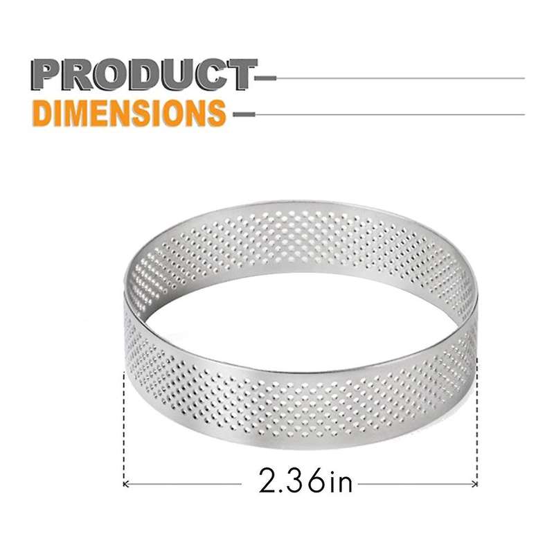 4 Pack Stainless Steel Tart Rings 2.4in,perforated Cake Mousse Ring,cake Ring Mold,round Cake Bakin