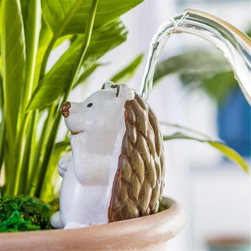 4 Pack Self Watering Spikes Cute Hedgehog Shape Terracotta Indoor and Outdoor Plant Watering Globes