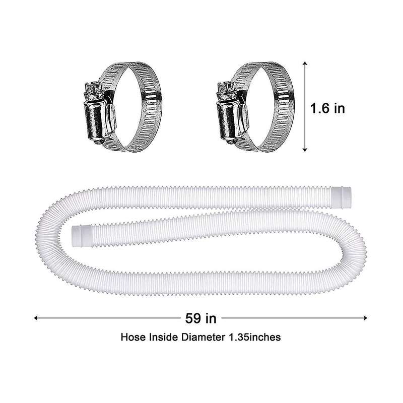 4 Pack Swimming Pool Replacement Hoses,1.25in Diameter Pool Filter Replacement Hoses for Above Grou