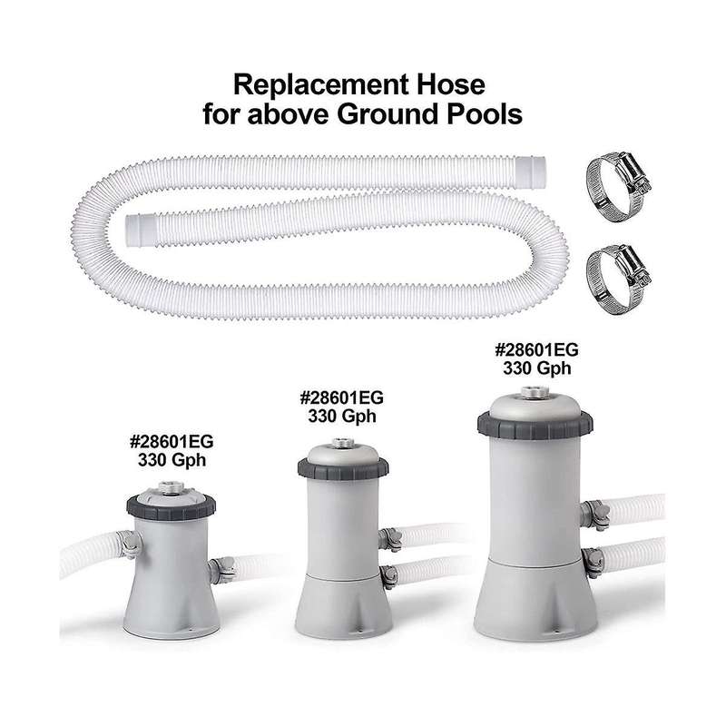 4 Pack Swimming Pool Replacement Hoses,1.25in Diameter Pool Filter Replacement Hoses for Above Grou