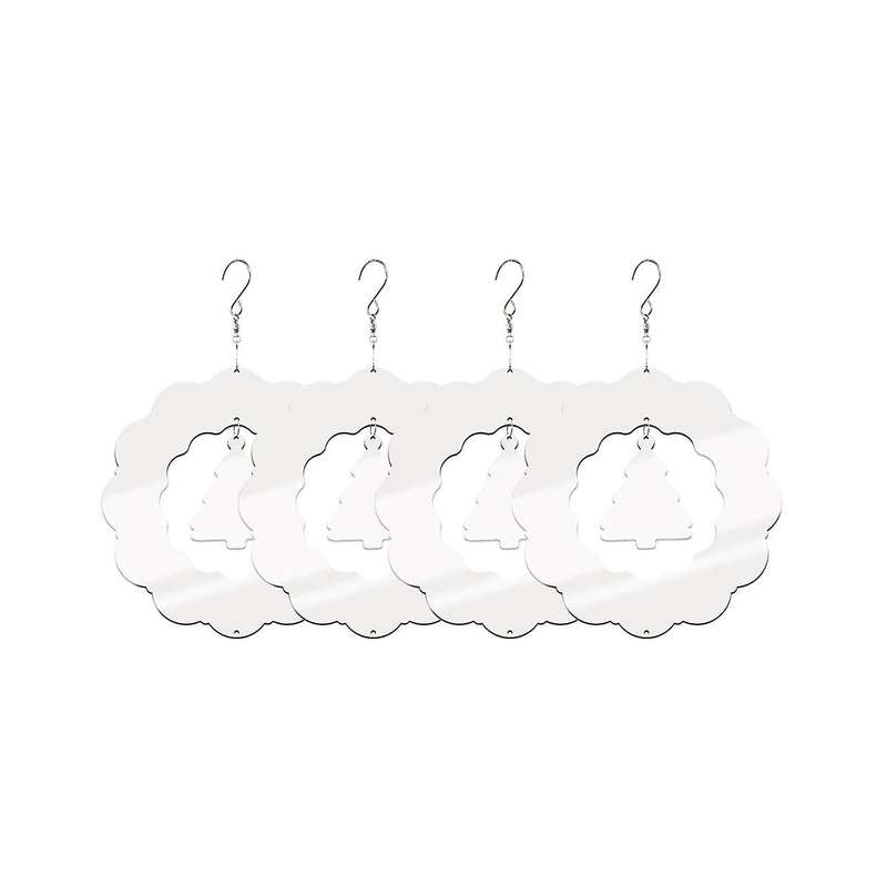4 Pack Sublimation Wind Spinner Blanks,wreath Shape 3d Aluminum Wind Powered Kinetic Sculpture For