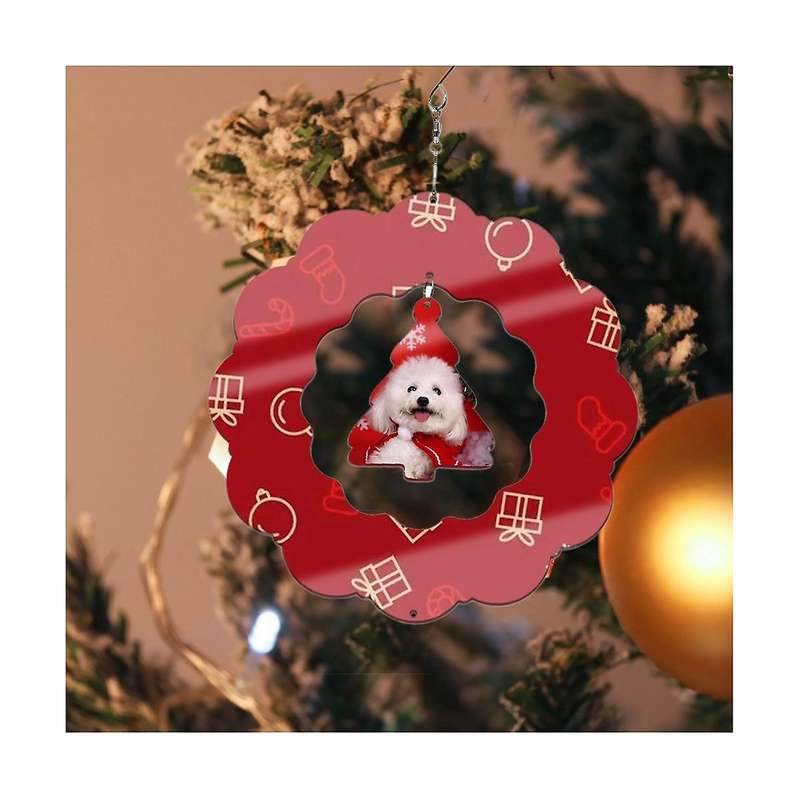 4 Pack Sublimation Wind Spinner Blanks,wreath Shape 3d Aluminum Wind Powered Kinetic Sculpture For