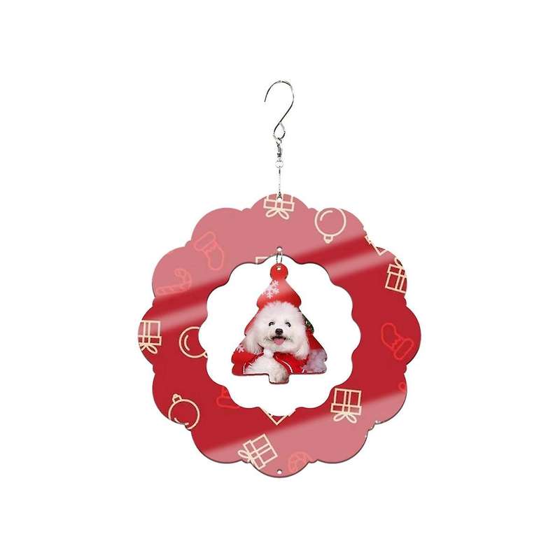 4 Pack Sublimation Wind Spinner Blanks,wreath Shape 3d Aluminum Wind Powered Kinetic Sculpture For