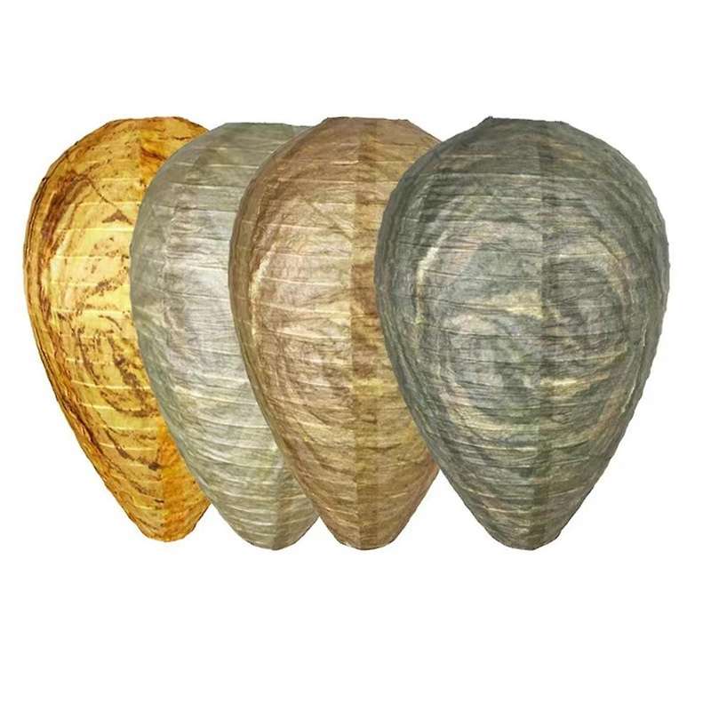 4 Pack Wasp Nest Decoy, Eco Friendly Hanging Wasp Repellent Wasp Trap,Natural Fake Wasp Nest Trap B
