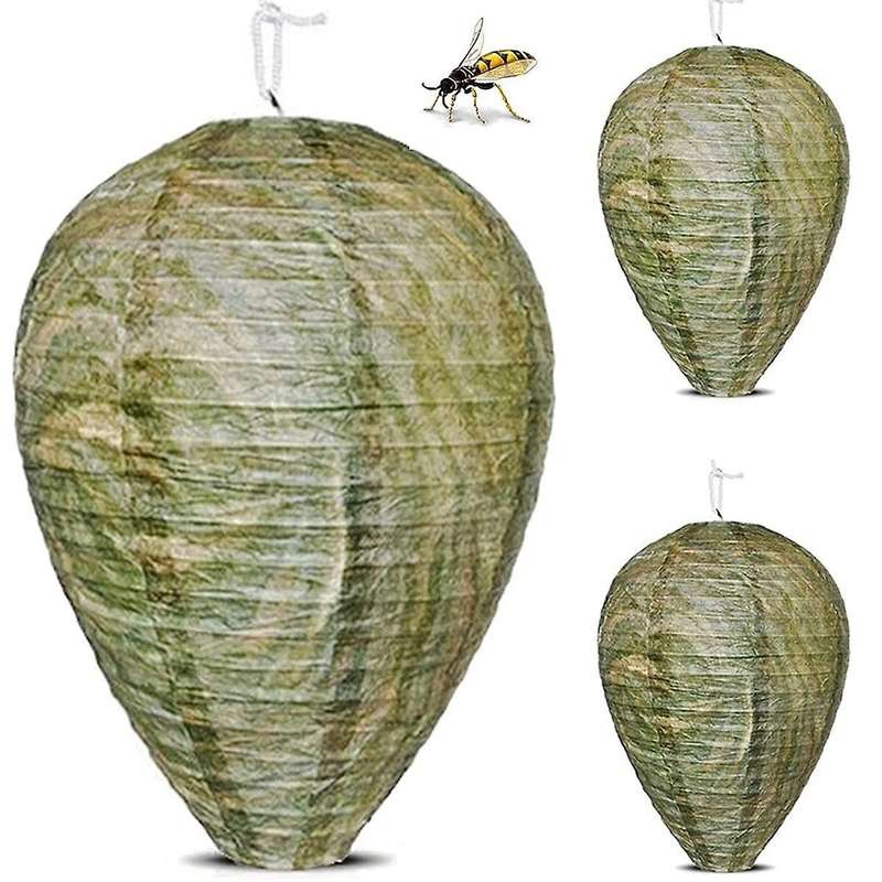 4 Pack Wasp Nest Decoy, Eco Friendly Hanging Wasp Repellent Wasp Trap,Natural Fake Wasp Nest Trap B