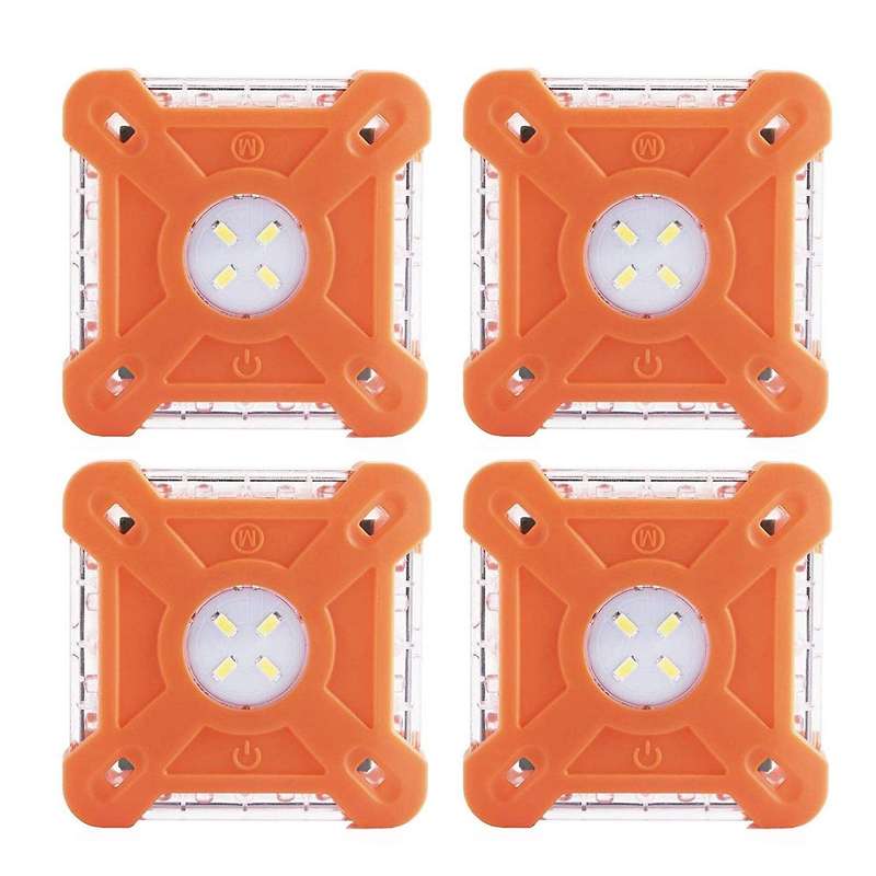 4 Packs Led Car Roadside Emergency Disc Roadside Flasher Square Light