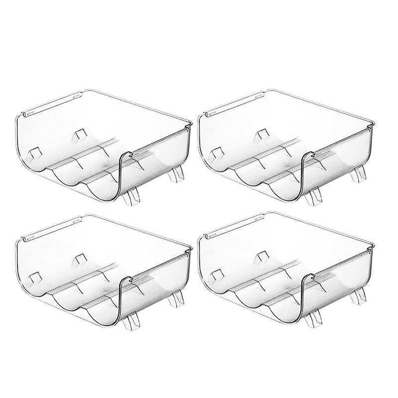 4 Pack Water Bottle Organizer, Storage Holder for Kitchen Organization, Fridge, Pantry, Cabinet, Cu