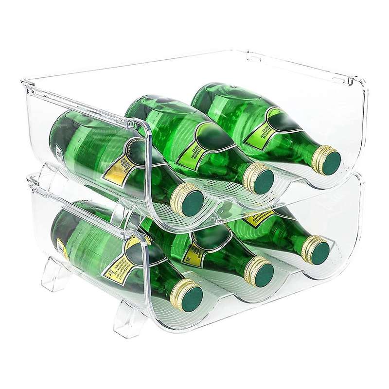 4 Pack Water Bottle Organizer, Storage Holder for Kitchen Organization, Fridge, Pantry, Cabinet, Cu