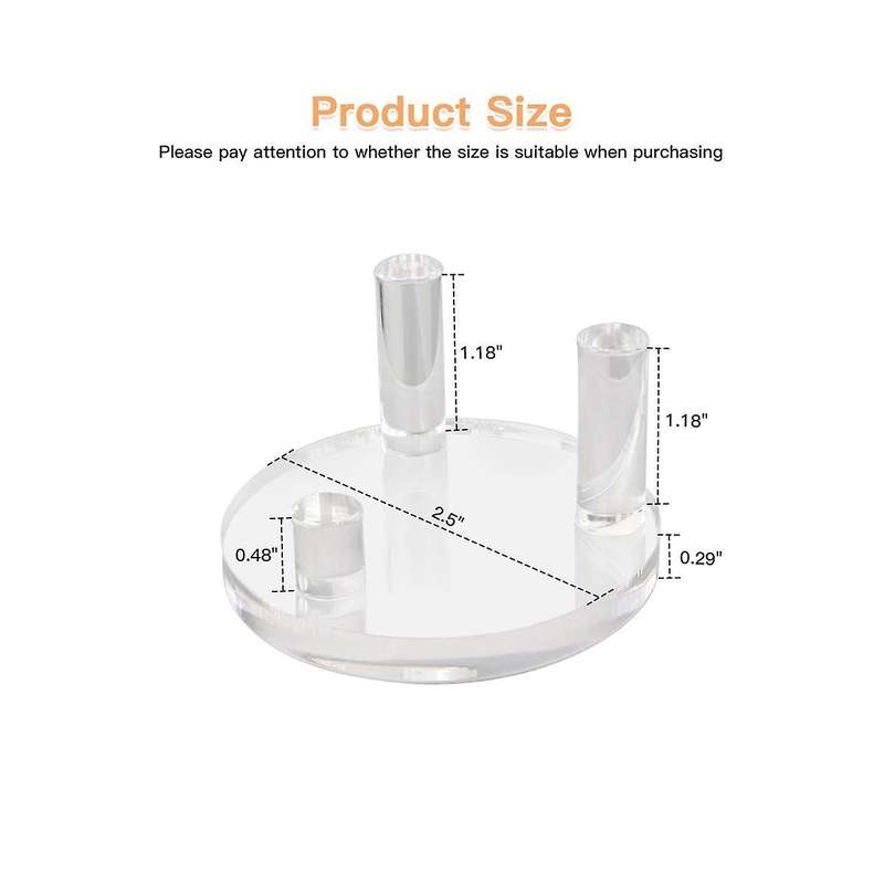 4 Packs 1.9Inch Rock Display Stand, Three- Acrylic Display Stands for Rocks, Minerals Slab, Crystal