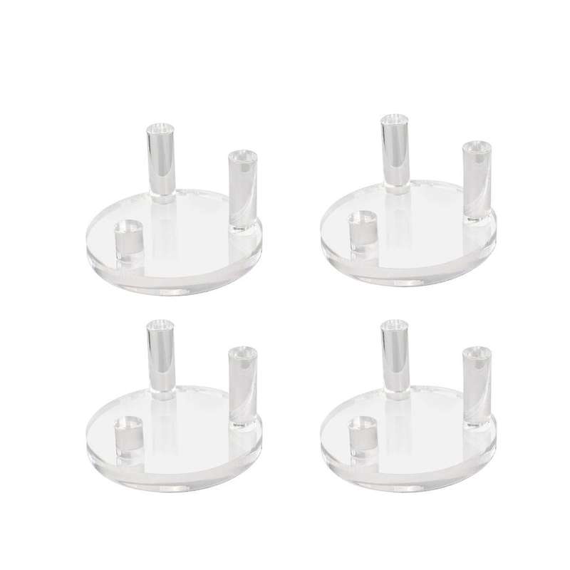 4 Packs 1.9Inch Rock Display Stand, Three- Acrylic Display Stands for Rocks, Minerals Slab, Crystal