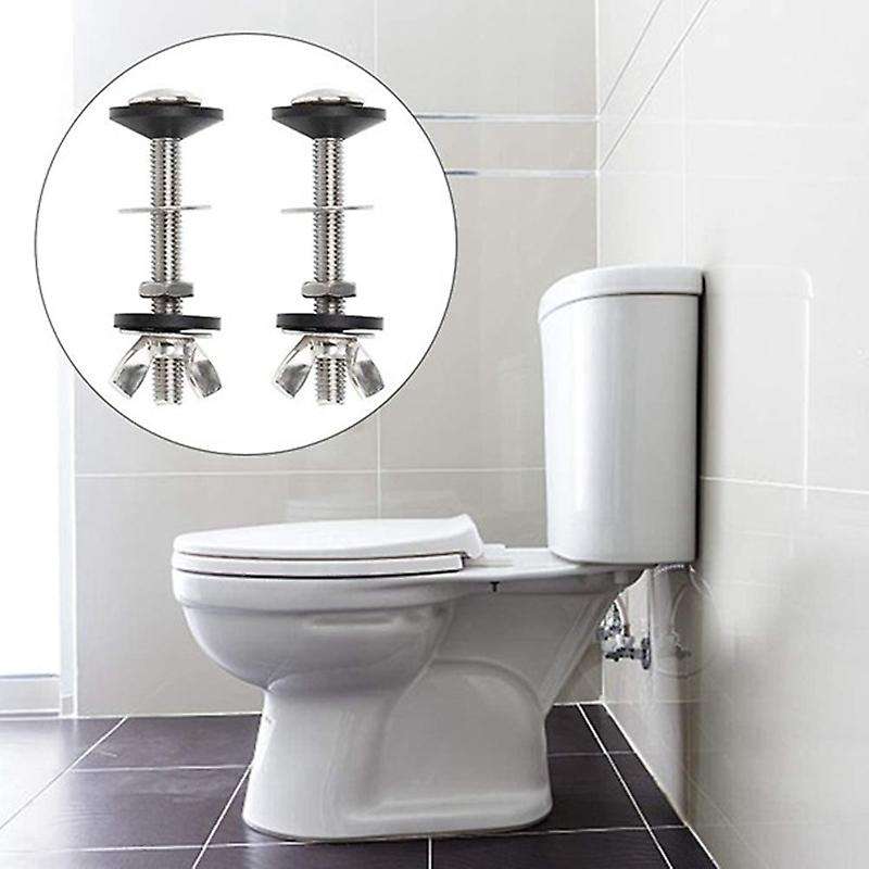4 Pack Toilet Tank to Bowl Bolt Kits Cistern Kit,stainless Steel Toilet Pan Fixing Fitting with Dou