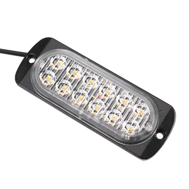 4 Pcs 12-Led Flash Flashing Strobe Car Emergency Signal Led Orange Grill Breakdown Light Fog Light