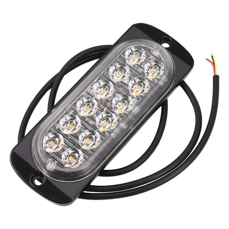 4 Pcs 12-Led Flash Flashing Strobe Car Emergency Signal Led Orange Grill Breakdown Light Fog Light