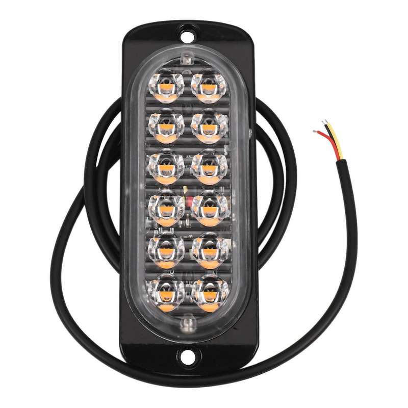 4 Pcs 12-Led Flash Flashing Strobe Car Emergency Signal Led Orange Grill Breakdown Light Fog Light