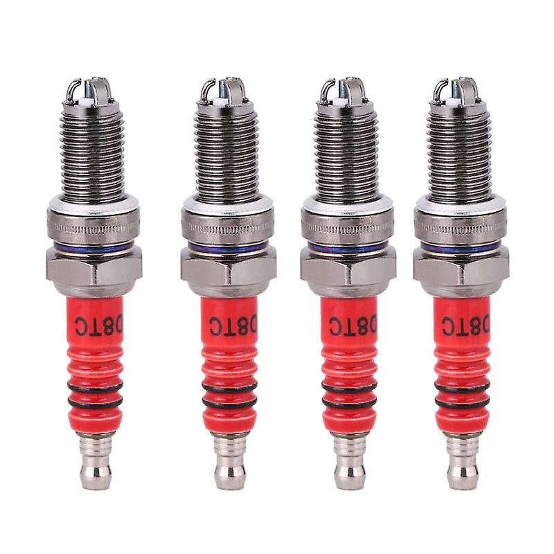 4 Pcs 3-Electrode Spark Plug D8TC for 125Cc 150Cc 200Cc 250Cc Motorcycle Scooter ATV Quads