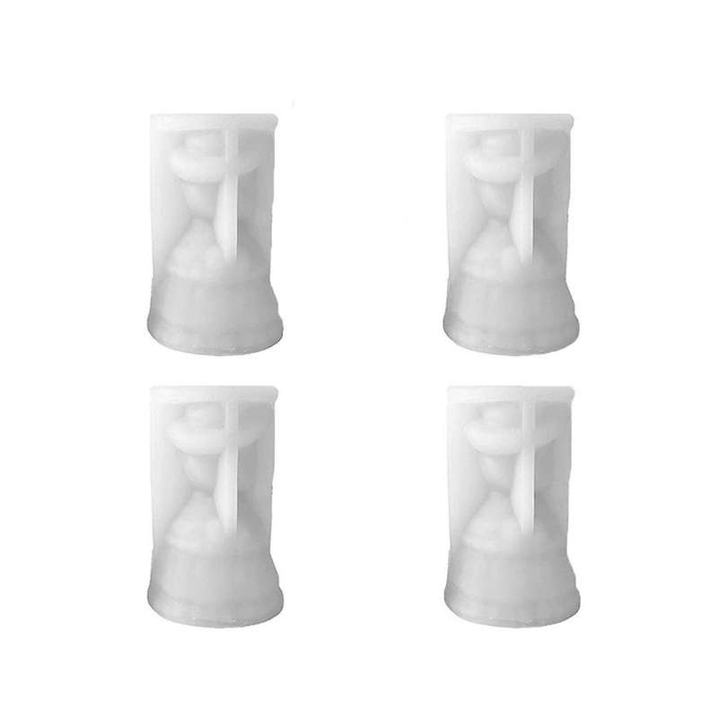 4 Pcs 3d Cartoon Little Girls Doll Silicone Candle Mold, for Wax Aromatherapy Making Diy Holiday Gi