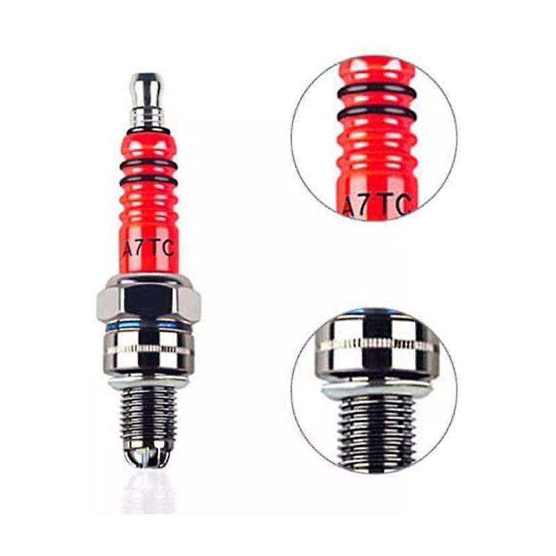 4 Pcs 3-Electrode Spark Plug A7TC for 50Cc-150Cc ATV Motorcycle