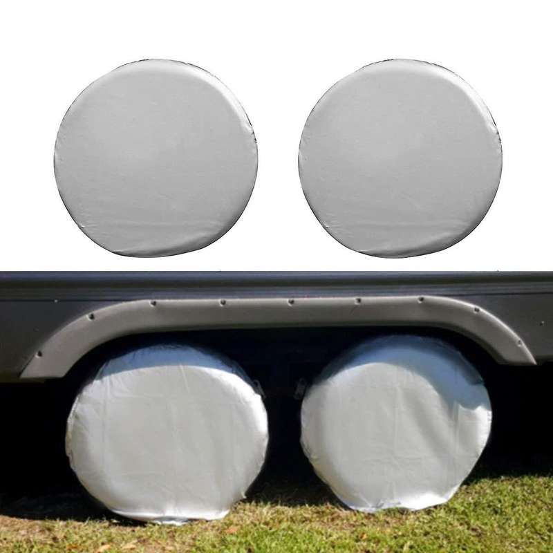 4 Pcs 27-29inch Tire Covers , Wheel Covers for RV Trailer Protector,Waterproof Frost Snow