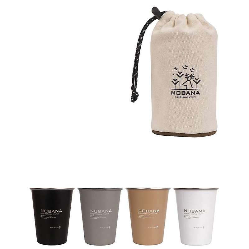 4 Pcs 350ML 304Stainless Steel Camping Cup Mug Camping Hiking Portable Tea Coffee Beer Cup with Blac