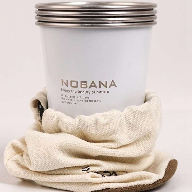 4 Pcs 350ML 304Stainless Steel Camping Cup Mug Camping Hiking Portable Tea Coffee Beer Cup with Blac
