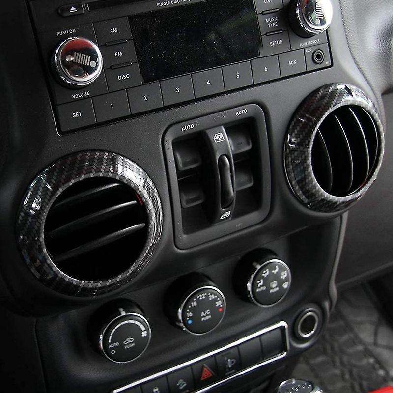 4 Pcs ABS Carbon Fiber Style Air Condition Decoration Interior Trim Kit, Accessories for Wrangler JK
