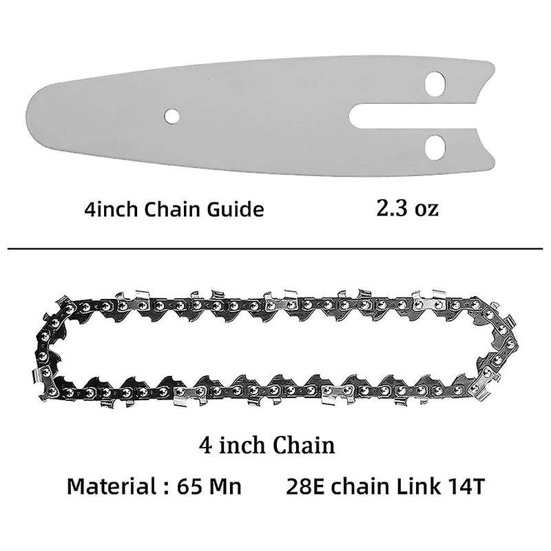 4 Pcs 4 Inch Chain Saw Chain Replacement for Mini Portable Handheld Cordless Electric Portable Chain