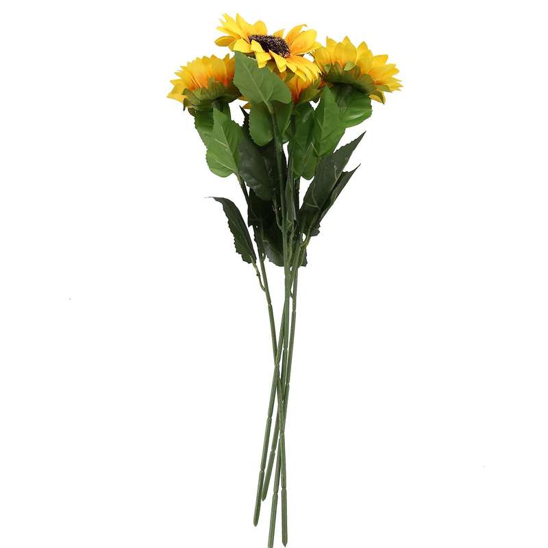 4 Pcs Artificial Sunflowers Big Head Long Stem Artificial Silk Flowers for Home Hotel Office Weddin